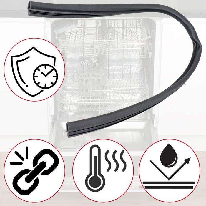 Lower Door Seal for Leisure Dishwasher 3503EH DI54280 PB9990FS PBL 9960 9980, for Grudig