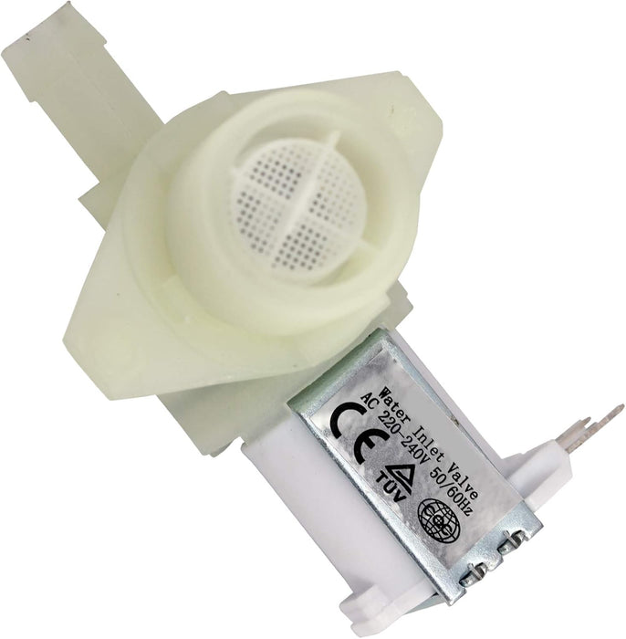 Single Water Inlet Solenoid Valve Compatible with Beko Dishwasher (90 Degrees, One Way, 7mm, 19mm)