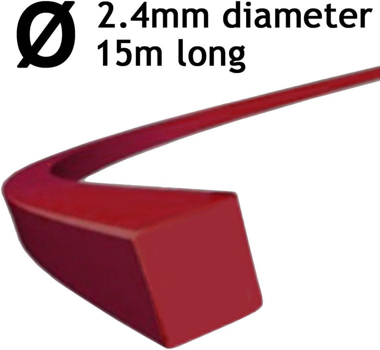 Universal Square 2.4mm Diameter 15m Long Pro Cord Line Strimmer Trimmer Brush Cutter