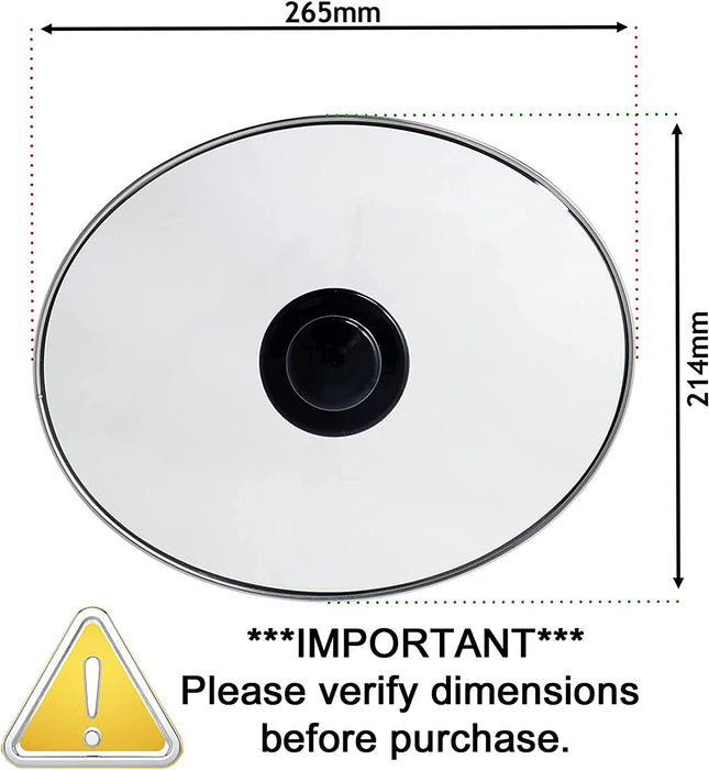 Complete Oval Glass Lid & Knob Handle for Morphy Richards 3.5L Slow Cooker