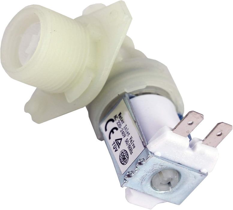 Single Water Inlet Solenoid Valve Compatible with Beko Dishwasher (90 Degrees, One Way, 7mm, 19mm)