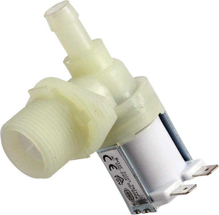 Single Water Inlet Solenoid Valve Compatible with Beko Dishwasher (90 Degrees, One Way, 7mm, 19mm)