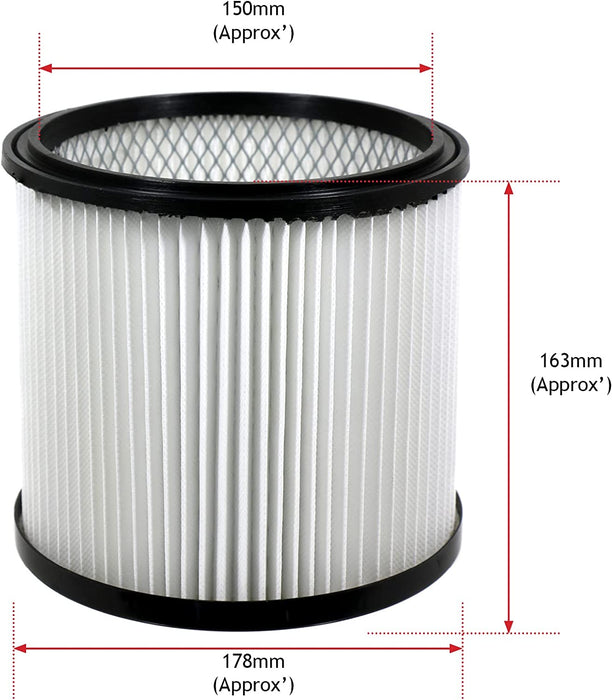 Cartridge Filter for Parkside LIDL Vacuum Cleaner 30L Wet & Dry