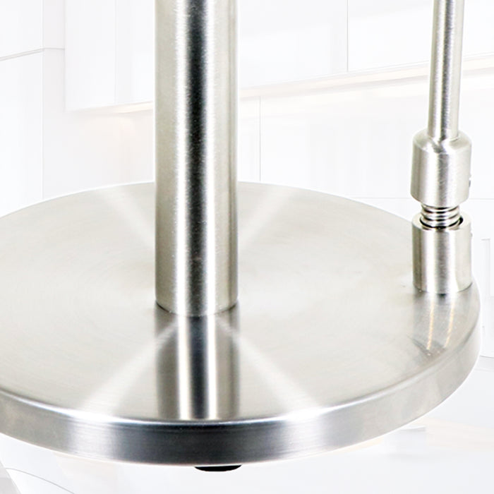 Kitchen Roll Holder Weighted Base Stainless Steel Paper Towel Stand with Spring Tension Arm (Silver)