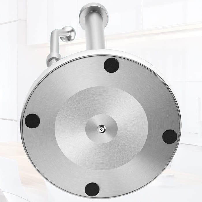 Kitchen Roll Holder Weighted Base Stainless Steel Paper Towel Stand with Spring Tension Arm (Silver)