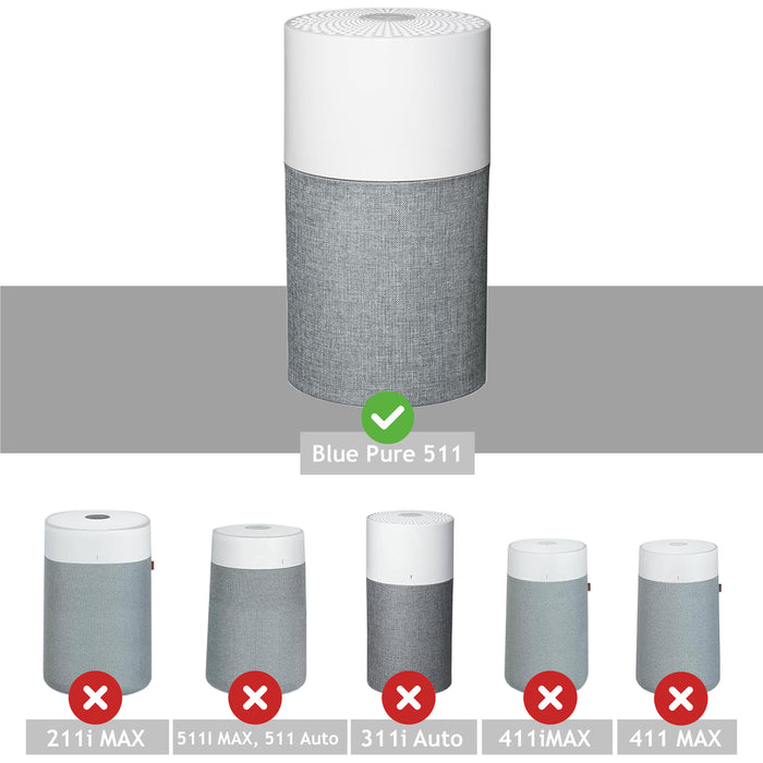 Filter for Blueair Air Purifier Blue Pure 511 HEPASilent Particle HEPA Carbon Sleeve (Pack of 2 Filters)