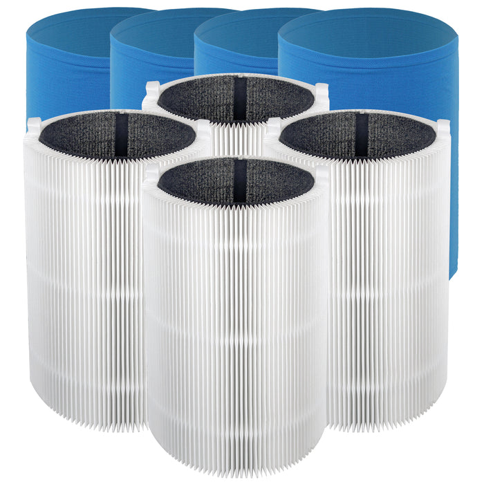 Filter Kit for BLUEAIR Air Purifier HEPA Carbon Sleeve Blue Pure 411 3210 Joy S (Pack of 4)