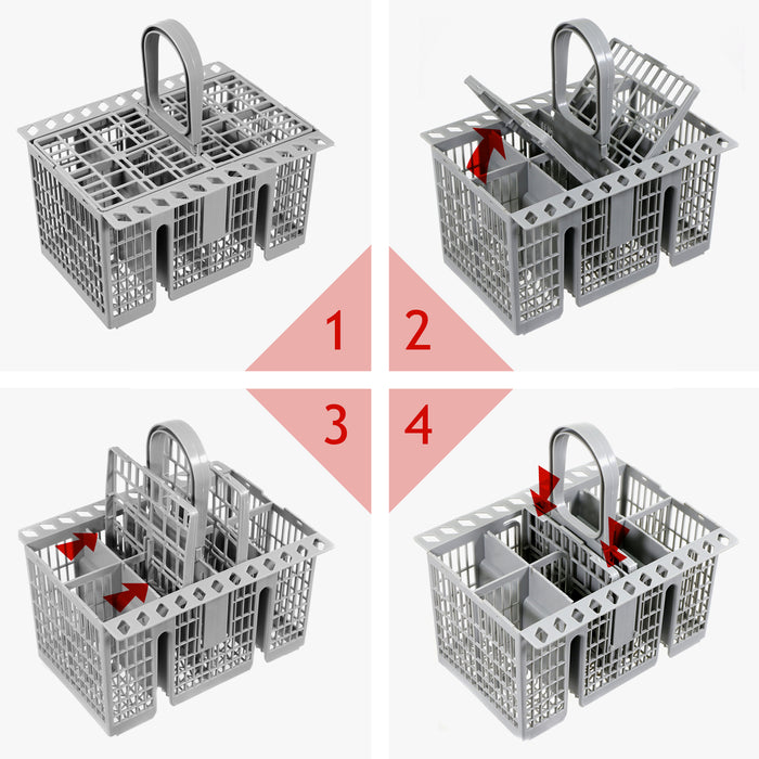 SPARES2GO Universal Dishwasher Basket Cutlery Cage (Detachable Handle)