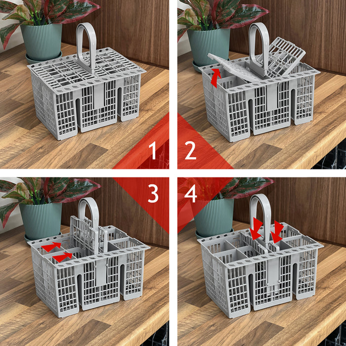Dishwasher Cutlery Basket Cage for Hotpoint with Removable Handle & Folding Doors