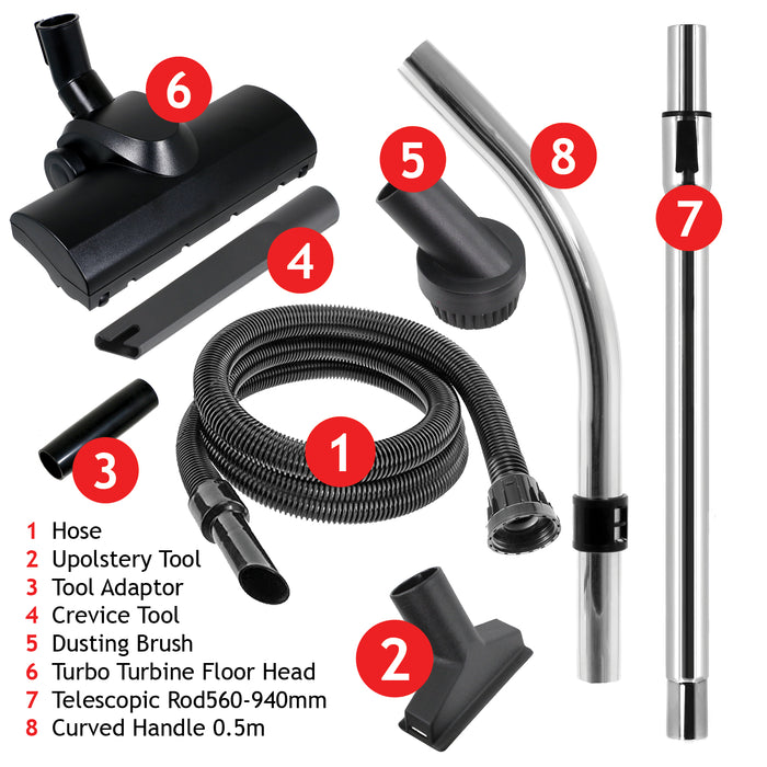 Spare Parts Brush Kit Turbo Head for Numatic Henry Hetty Vacuum  Rods Hose Tools
