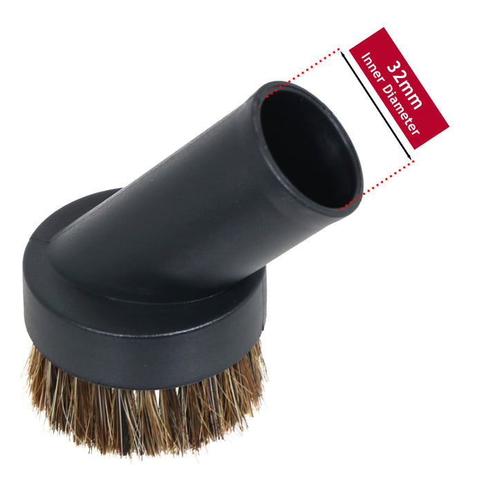2 x Round Brush Tools for Numatic Henry HVR200 Hetty Vacuum Cleaner Hoover Spare Part Horsehair Brushes 32mm