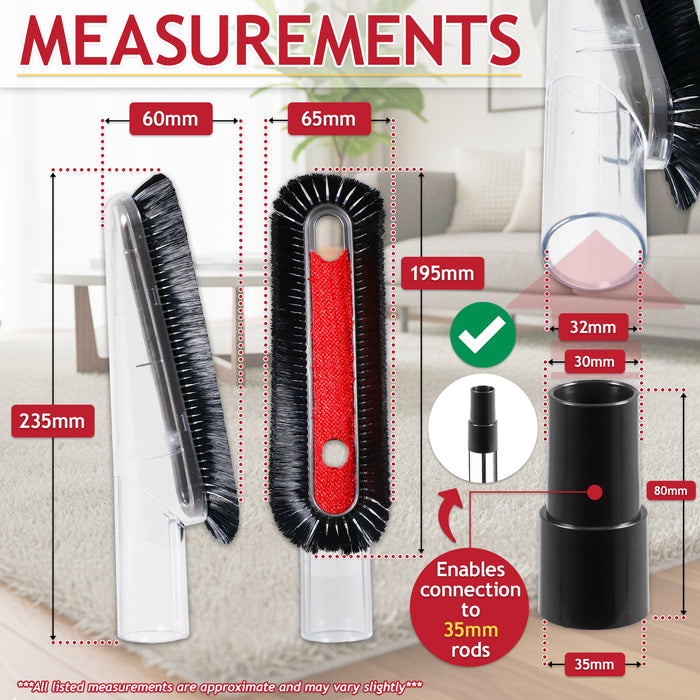 Soft Dusting Brush for Shark Vacuum Cleaner + 32mm to 35mm Connection Adapter