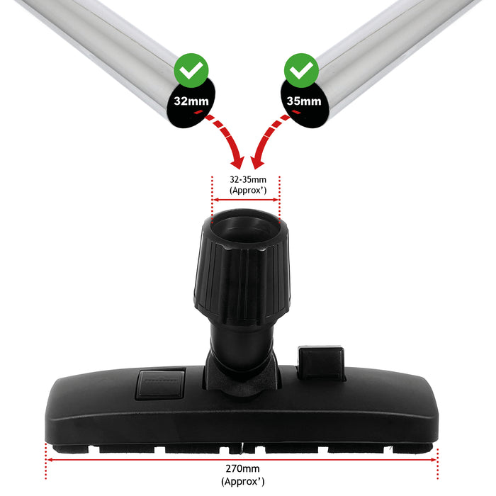 32mm 35mm Dual Pedal Floor Brush Tool For Nilfisk-Alto VP300 Hepa Vacuum Cleaner