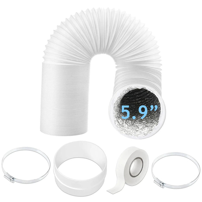 Vent Hose 5.9" 6m Air Con Conditioner PVC Aluminium AC Duct Pipe Extension Kit