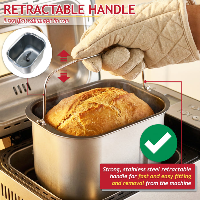 Bread Pan + Kneading Paddle for Kenwood BM350 BM450 Breadmaker Twist & Lock Type 1 Baking Tin Bucket Kit (KW712245 + KW712246)