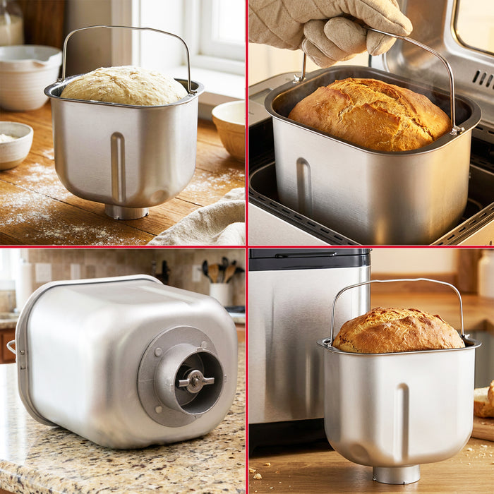 Bread Pan + Kneading Paddle for Kenwood BM350 BM450 Breadmaker Twist & Lock Type 1 Baking Tin Bucket Kit (KW712245 + KW712246)