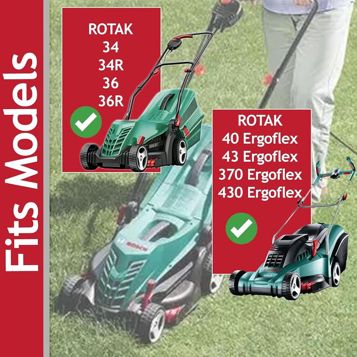 20 Metre Cable & Lead Plug for Bosch Rotak 34 34R 36 36R 370 40 40GC 43 430 Ergoflex Lawnmower + Bag