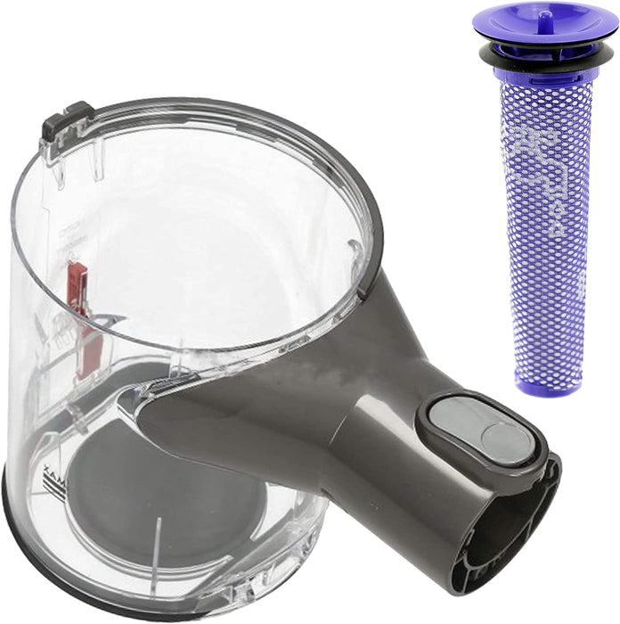 Dust Dirt Bin for Dyson V6 Total Clean Absolute Red Vacuum + Pre Motor Filter