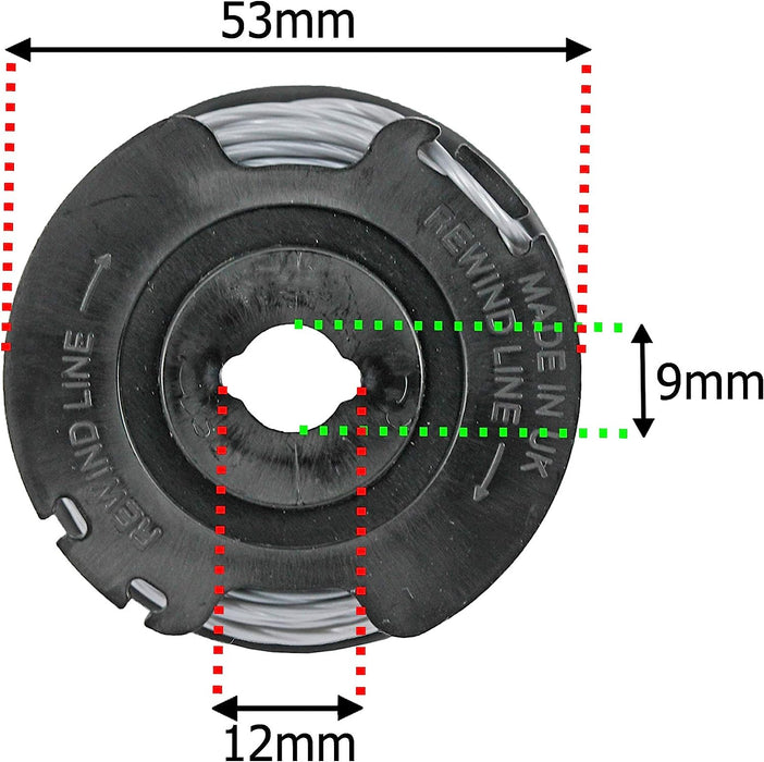 Spool Line Feed for Spear & Jackson CLGT2425H Strimmer Trimmer (Pack of 2)