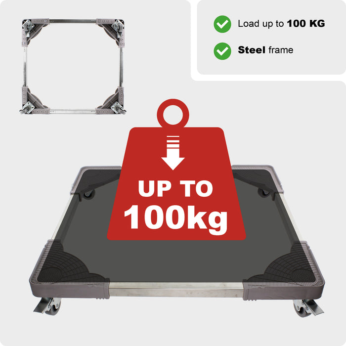 Universal Appliance Wheels Adjustable Tumble Dryer Trolley (100KG Load, Pack of 2)