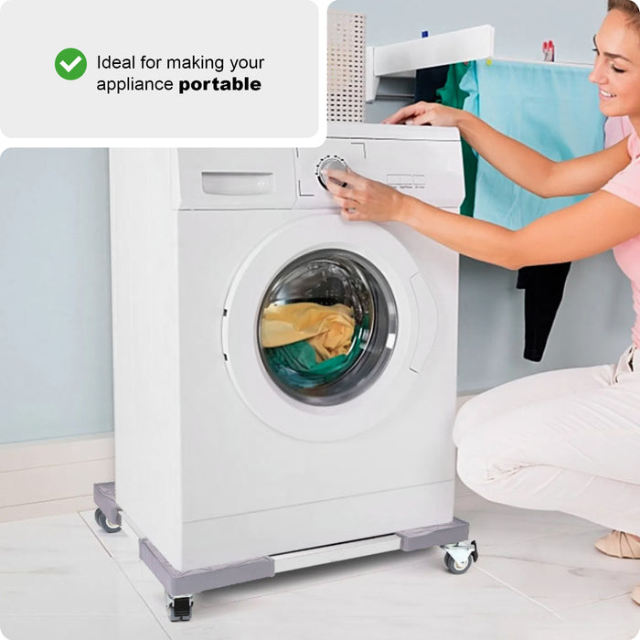 Universal Appliance Wheels Adjustable Fridge Freezer Washing Machine Dolly Trolley Stand (100KG Load)