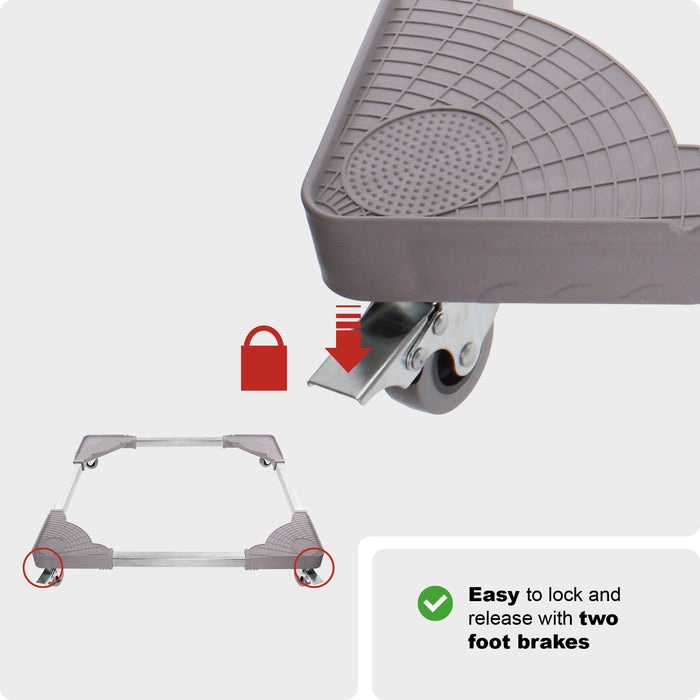Universal Appliance Wheels Adjustable Tumble Dryer Trolley (100KG Load, Pack of 2)