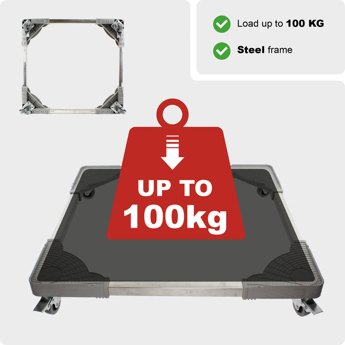 Universal Appliance Wheels Adjustable Oven Cooker Trolley (100KG Load, Pack of 2)