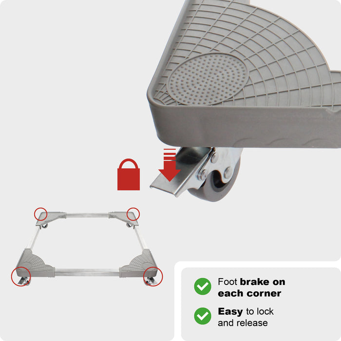 Universal Appliance Wheels Adjustable Dishwasher Trolley (100KG Load, Pack of 2)