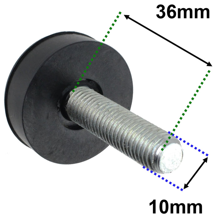 Universal Washing Machine Adjustable Screw in Foot (10mm Thread) 4 x Feet