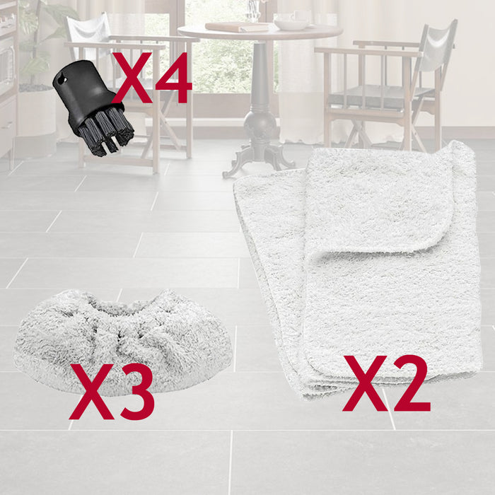 Terry Covers and Brush Nozzle set for Karcher SC1 SC2 SC3 SC4 SC5 Steam Cleaners