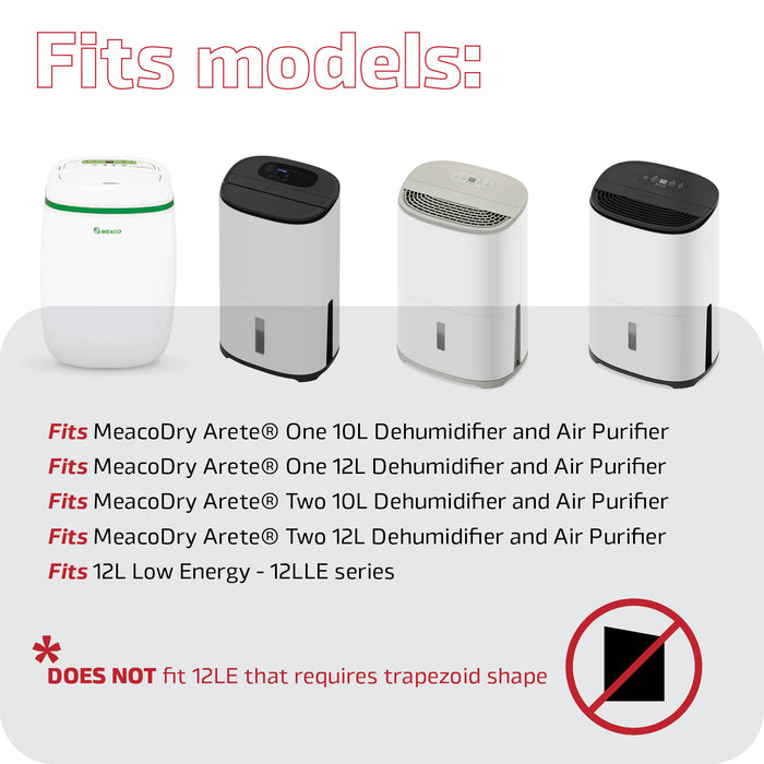 SPARES2GO HEPA Filter for MEACO Dehumidifier 10L 12L Arete One Two Low Energy Filters Rectangular (Pack of 9 Filters)