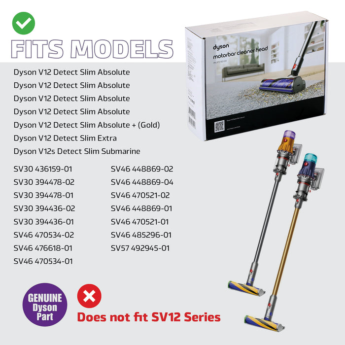 Genuine Dyson Motorbar Cleaner Head V12 Slim Detect SV 30 SV46 SV57 972182-02