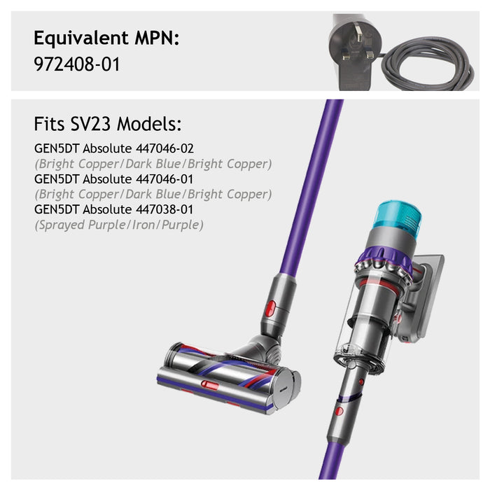 Battery Charger for DYSON SV23 Vacuum Cleaners Gen5DT Absolute 972408-01