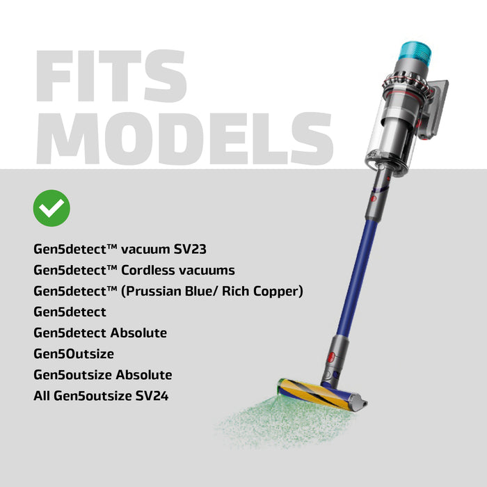 SPARES2GO Fluffy Optic Cleaner Head For Dyson Gen5detect SV23 Absolute 972417-01