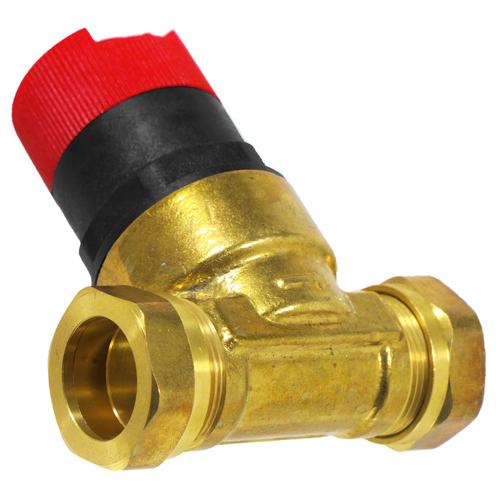 22mm Straight Automatic Bypass Valve ABV Auto Boiler TRV Radiator Pressure (50L p/m)