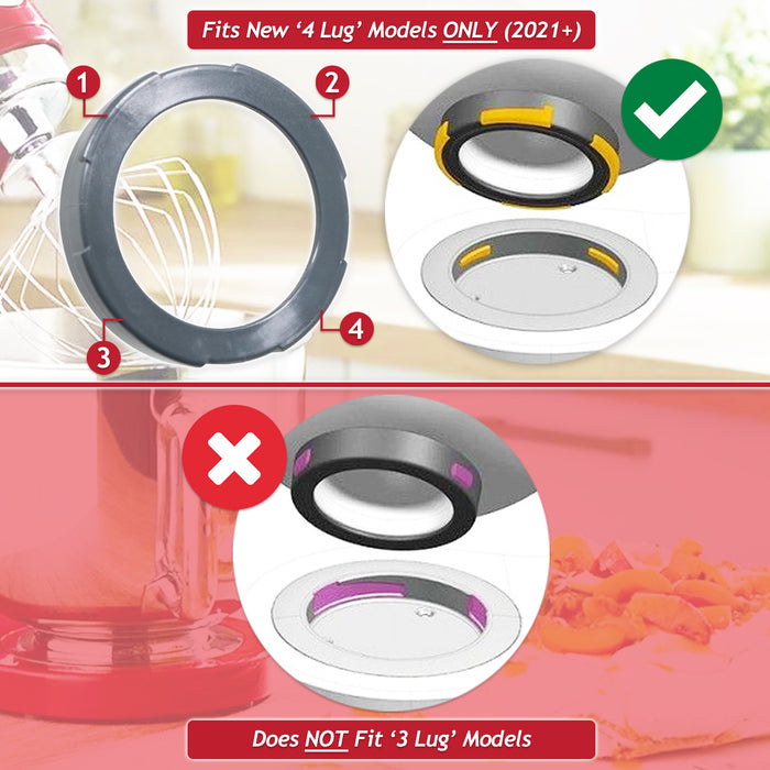 Kenwood KMIX Bowl Ring Nut KMX75 KMX750 KMX754 KMX760 KMX761 KMX770 4 Lug (AS00002704)