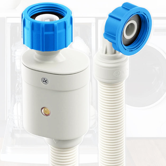 Safety Inlet Hose Washing Machine Dishwasher Water Fill Leak Protection Stop Valve Pipe (1.5m Length, 3/4" Connections)