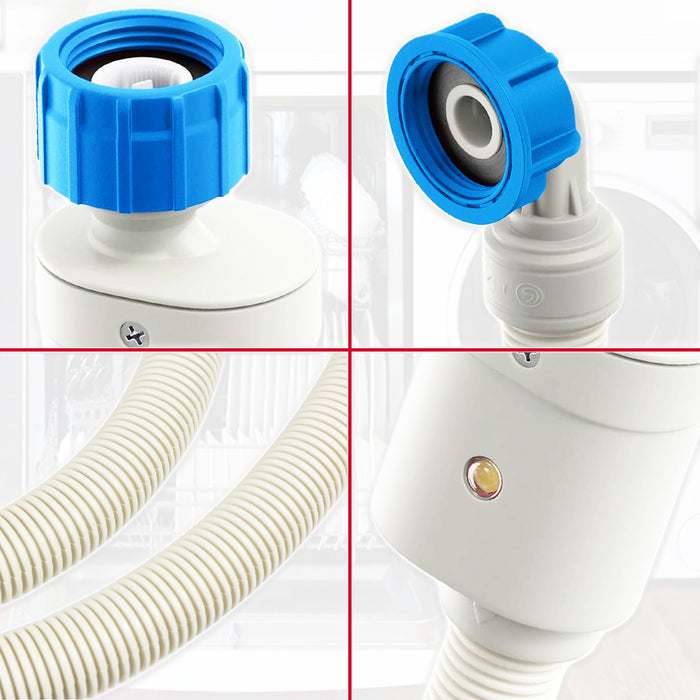 Safety Inlet Hose Washing Machine Dishwasher Water Fill Leak Protection Stop Valve Pipe (1.5m Length, 3/4" Connections)