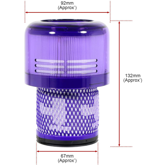 V15 Filter SV22 compatible with Dyson Vacuum Cleaner Cyclone Animal Absolute 970013-02 (Pack of 2 Filters)