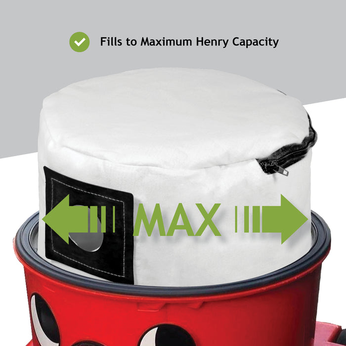 Reusable Zip Up Cloth Bag for Numatic Henry Hetty Vacuum Cleaner