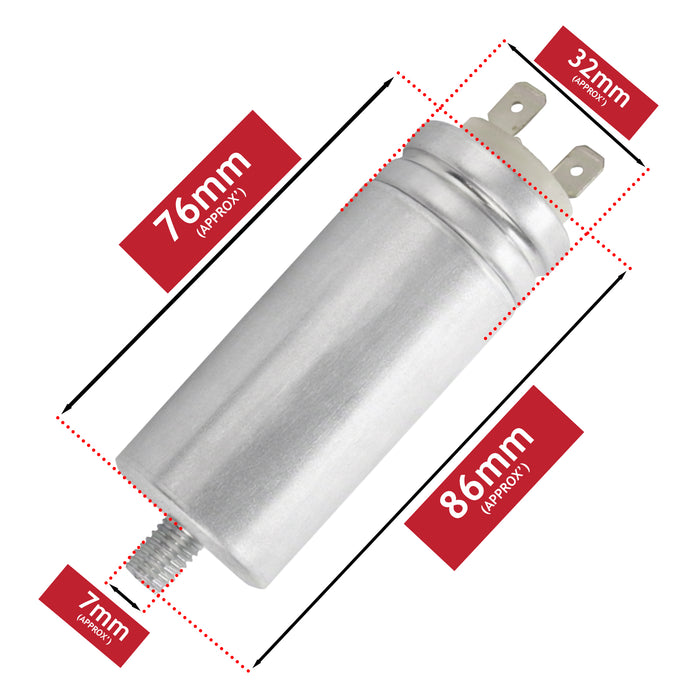 Logik Capacitor Tumble Dryer 8UF Metal Case LHP9W25 LIHP7W24 2807963100