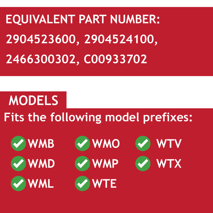 Beko Door Seal Washing Machine WMB WMD WML WMO WTE WTX 2904523600 2466300302