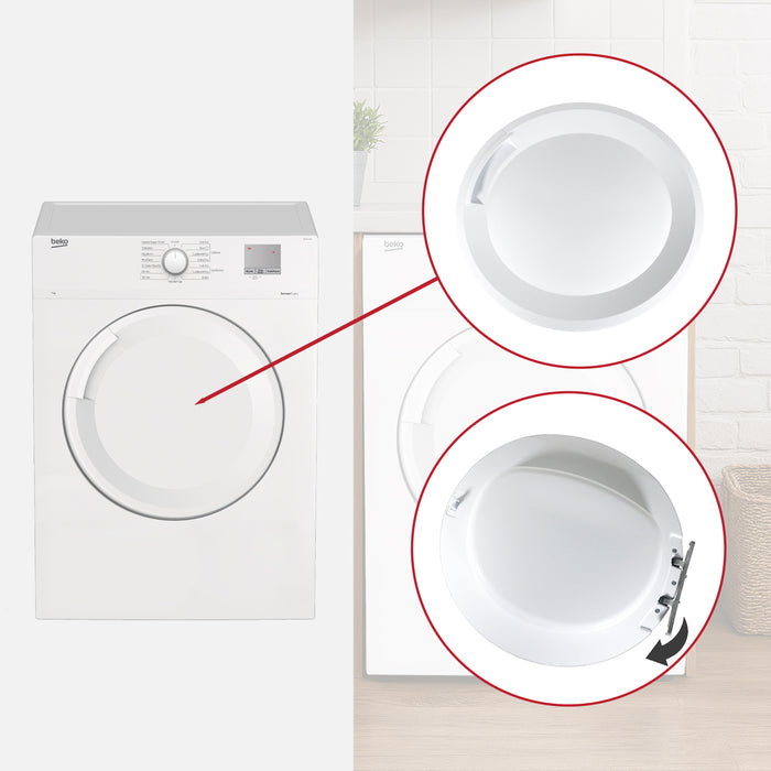 Beko Tumble Dryer Door Complete Hinge Condenser DTBC7001W DTBC9001W 2977460100