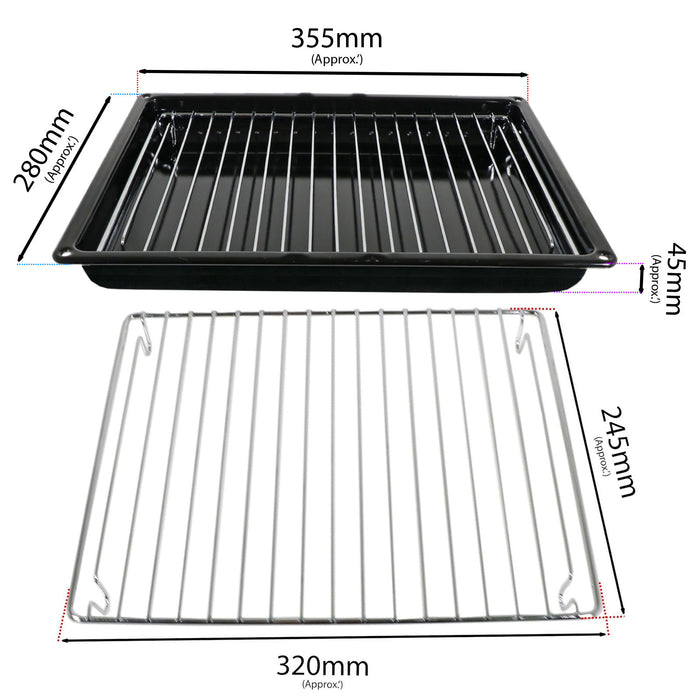 Grill Pan for Hotpoint for Indesit Drip Tray Baking Roasting Small 355 x 280 mm + Insert