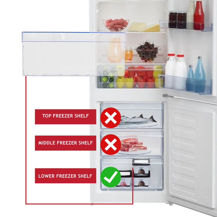 Beko Freezer Drawer Front Basket Handle Cover Lower 4638280600 C00915904 405 x 210 mm