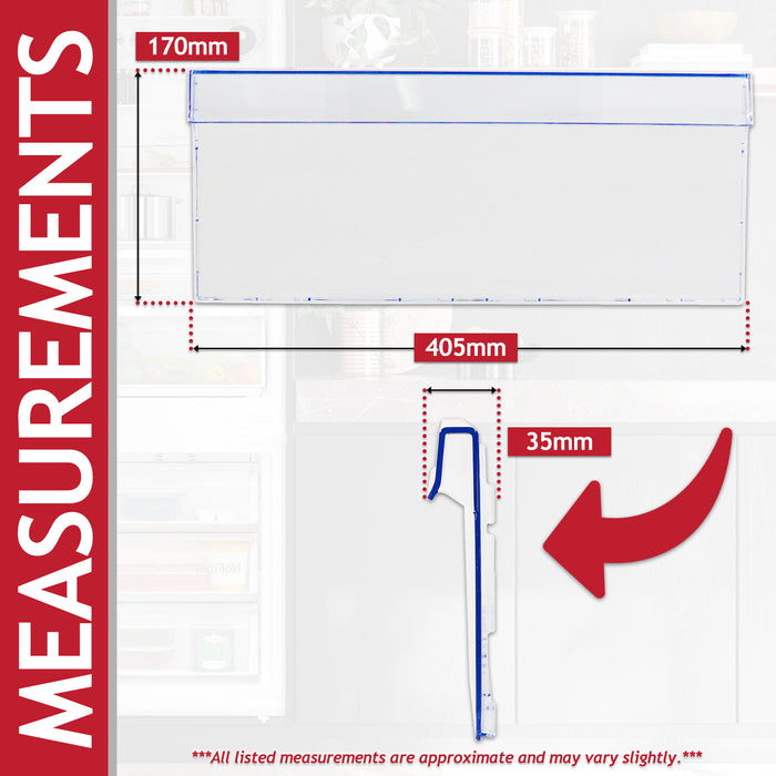 Beko Freezer Drawer Cover Top or Middle Shelf Front Panel Replacement (4638960600 / 4638960672)