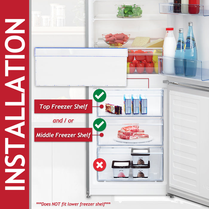 Beko Freezer Drawer Cover Top or Middle Shelf Front Panel Replacement (4638960600 / 4638960672)