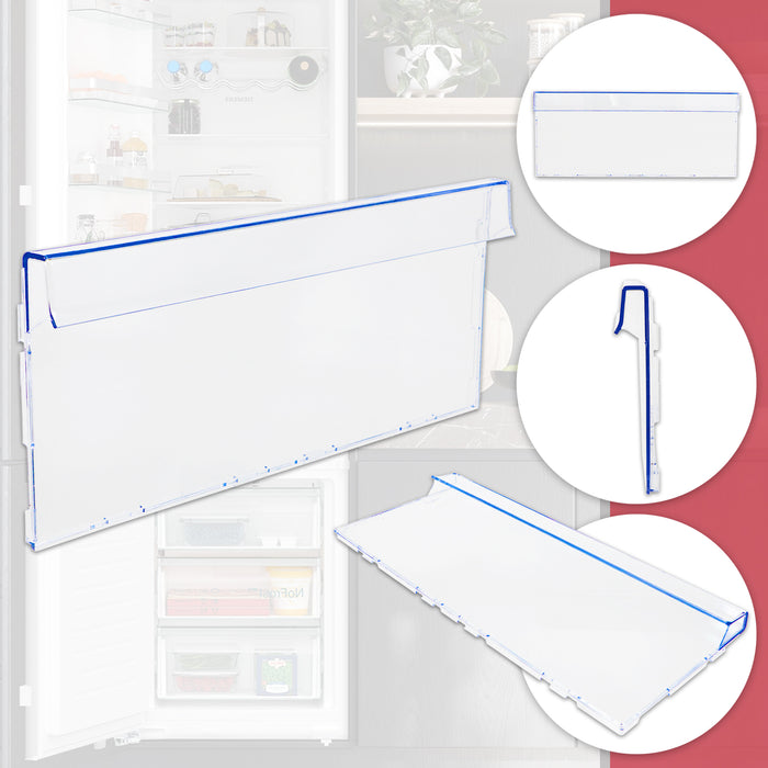 Beko Freezer Drawer Cover Top or Middle Shelf Front Panel Replacement (4638960600 / 4638960672)