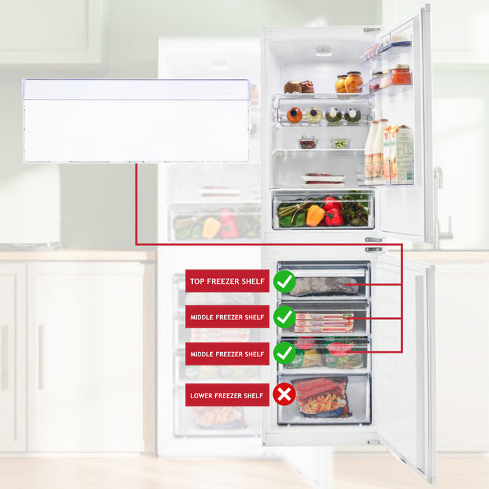 Beko Freezer Drawer Front Basket Cover Handle 4640640200 BCSD150 BCFD150 403 x 150 mm Top Middle