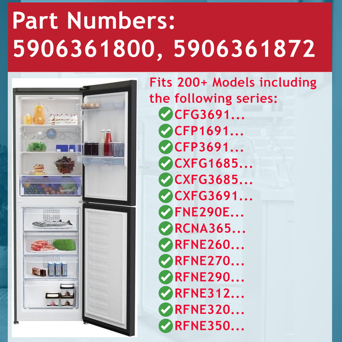 Beko Freezer Drawer Front Basket Handle Cover 5906361800 5906361872 445 x 190 mm